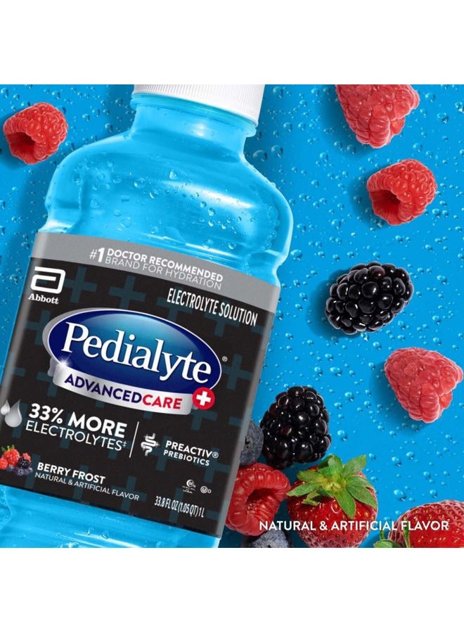 Pedialyte مشروب ترطيب الإلكتروليت AdvancedCare Plus، يحتوي على 33% إلكتروليتات أكثر ويحتوي على بروبيوتيك PreActiv، نكهة التوت المجمد، 1 لتر، عبوة من 4 - Image 2